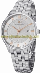 Maurice Lacroix Watches : MP6807-SS002-111 Automatic Date Roman Numeral Dial Power Reserve Stainless Steel Men Watch
