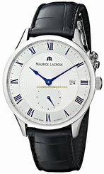 Maurice Lacroix Watches : MP6907-SS001-110 Automatic Date Black Leather Men Watch