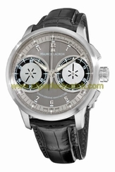 Maurice Lacroix Watches : MP7128-SS001-320 Mechanical Hand Wind Multicolor Dial Chronograph Black Leather Men Watch