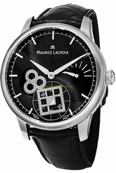 Maurice Lacroix Watches : MP7158-SS001-301 Automatic Black Leather Men Watch