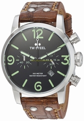 TW Steel Watches : MS13 Black Dial Leather Men Watch