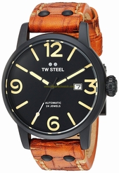 TW Steel Watches : MS35 Automatic Date Brown Leather Men Watch