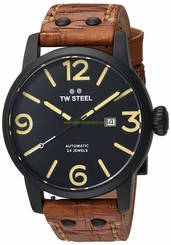 TW Steel Watches : MS36 Automatic Date Brown Leather Men Watch