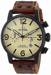 TW Steel Watches : MS43 Beige Dial Leather Women Watch