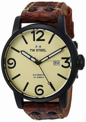 TW Steel Watches : MS46 Beige Dial Leather Men Watch