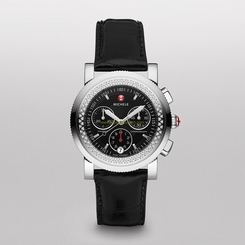 Michele Watches : MWW01C000013 Battery Operated Quartz Polished Stainless Steel Black Dial Band Men Watch