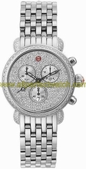 Michele Watches : MWW03C000212 Quartz Polished Steel Full Pave Diamond (total 539 Diamonds), Chronograph With Date At 6 Dial Polished Stainless Steel, Interchangeable Band Men Watch