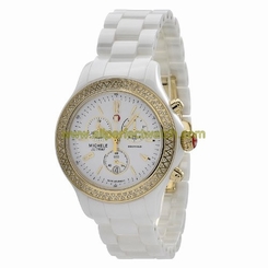 Michele Watches : MWW17B000007 Quartz Diamonds and Gold Tone Women Watch