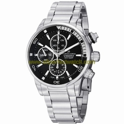 Maurice Lacroix Watches : PT6008-SS002-330 Automatic Date Chronograph Black Dial Stainless Steel Men Watch