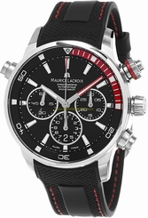Maurice Lacroix Watches : PT6018-SS001-330-1 Automatic Chronograph Black Rubber Men Watch