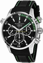 Maurice Lacroix Watches : PT6018-SS001-331-1 Automatic Chronograph Date Black Rubber Men Watch
