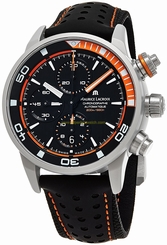 Maurice Lacroix Watches : PT6028-ALB31-331-1 Automatic Chronograph Date Black Leather Men Watch