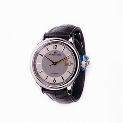 Maurice Lacroix Watches : PT6098-SS001-121-1 Silver Dial Crocodile Leather Band Men Watch