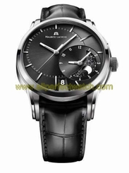 Maurice Lacroix Watches : PT6118-SS001-331 Black/rhodied Slnc1 Dial Leather Band Women Watch