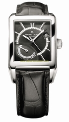 Fake AAA Maurice Lacroix Watches : PT6207-SS001-330 Automatic Date Black Dial Power Reserve Leather Men Watch Watch
