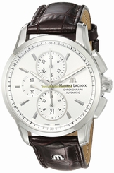 Maurice Lacroix Watches : PT6388-SS001-130-1 silver Dial Stainless Steel Men Watch