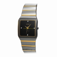 Rado Watches : R10366761 Black Dial Stainless Steel Band Men Watch