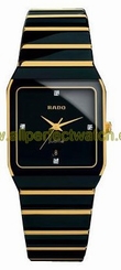 Rado Watches : R10398761 Quartz Black Hardmetal/ Gold Black Dial Black Hardmetal/gold Band Men Watch
