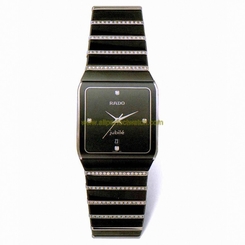 Rado Watches : R10463719 Quartz Black Gardmetal/steel Black Dial Black Hardmetal/white Gold Band Men Watch