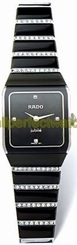 Rado Watches : R10464719 Quartz Black Hardmetal/white Gold Black Dial Black Hardmetal/white Gold Band Women Watch