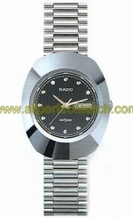 Rado Watches : R12391153 Black Dial Fixed Stainless Steel Band Men Watch