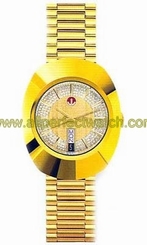 Rado Watches : R12413243 Yellow Dial Yellow Plated Bracelet Band Men Watch