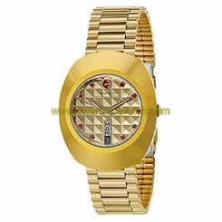 Rado Watches : R12413303 Gold Dial Gold-plated Band Men Watch