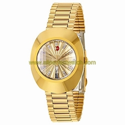 Rado Watches : R12413363 Automatic Crystal Hour Markers Dial Day Date Gold Tone Stainless Steel Men Watch
