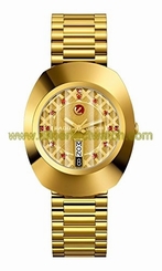 Rado Watches : R12413453 Gold Dial Stainless Steel Band Men Watch