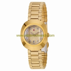 Rado Watches : R12416083 Automatic Crystal Hour Markers Dial Date Gold Tone Stainless Steel Women Watch