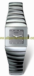 Rado Watches : R13334122 Quartz Platinum Ceramic Grey Dial Platinum Ceramic Band Women Watch
