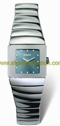 Rado Watches : R13334202 Quartz Platinum Ceramic Blue Dial Platinum Ceramic Band Women Watch