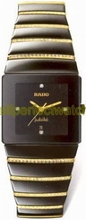 Rado Watches : R13335729 Quartz Black Ceramic/gold Black Dial Black Ceramic/gold Band Men Watch