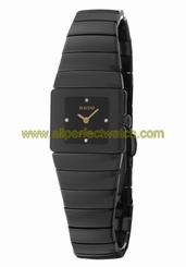 Rado Watches : R13337722 Quartz Black Ceramic Black Dial Black Ceramic Band Women Watch