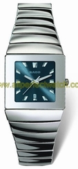 Rado Watches : R13432212 Quartz Platinum Ceramic Blue Dial Platinum Ceramic Band Men Watch