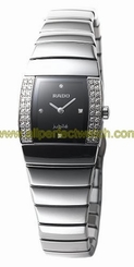 Rado Watches : R13578712 Quartz Platinum Ceramic Black Dial Platinum Ceramic Band Women Watch