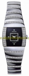 Rado Watches : R13578982 Quartz Platinum Ceramic Black Dial Platinum Ceramic Band Women Watch