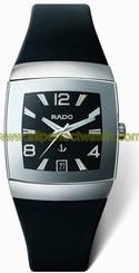 Rado Watches : R13598159 Automatic Platinum Ceramic Black Dial Black Rubber Band Men Watch