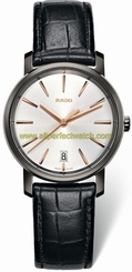 Rado Watches : R14064105 Quartz Analog Date Black Leather Women Watch
