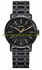 Rado Watches : R14066152 Quartz Black Dial Date Black Ceramic Men Watch