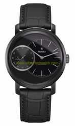 Rado Watches : R14128166 Automatic Grande Seconde Black Leather Men Watch