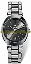 Rado Watches : R15762112 Automatic Black Dial Platinum Tone Ceramic 38.2mm Men Watch