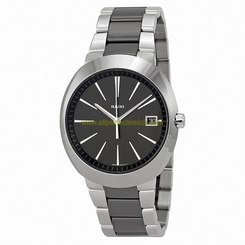 Rado Watches : R15943162 Quartz Black Dial Date Stainless Steel and Ceramic Men Watch