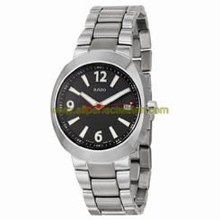 Rado Watches : R15945153 Quartz Black Dial Date Stainless Steel Men Watch