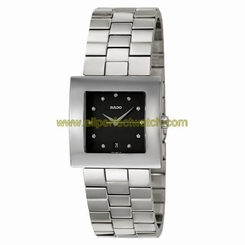 Rado Watches : R18681713 Quartz Black Dial Date Stainless Steel Men Watch