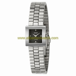 Rado Watches : R18682703 Quartz Black Diamond Dial Stainless Steel Women Watch