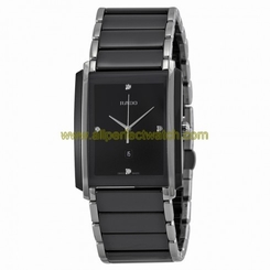Rado Watches : R20206712 Quartz Black Diamonds Dial Stainless Steel and Ceramic Men Watch