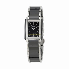 Rado Watches : R20223152 Black Dial Fixed Stainless Steel Band Women Watch