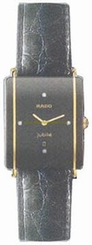 Rado Watches : R20282715 Black Dial Crocodile Leather Band Women Watch