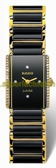 Rado Watches : R20339712 Quartz Black Ceramic/gold Black Dial Black Ceramic/gold Band Women Watch
